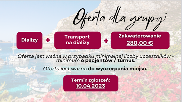 Ważne informacje o wyjeździe na wakacje z dializami.