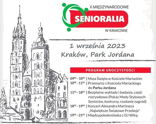 ZAPRASZAMY NA X MIĘDZYNARODOWE SENIORALIA W KRAKOWIE – 1 WRZEŚNIA  2023 R.