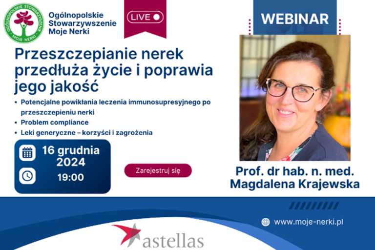 ZAPRASZAMY NA WEBINAR: PRZESZCZEPIANIE NEREK PRZEDŁUŻA ŻYCIE I POPRAWIA JEGO JAKOŚĆ