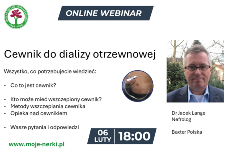 ZAPROSZENIE NA WEBINAR: „CEWNIKI DO DIALIZY OTRZEWNOWEJ
