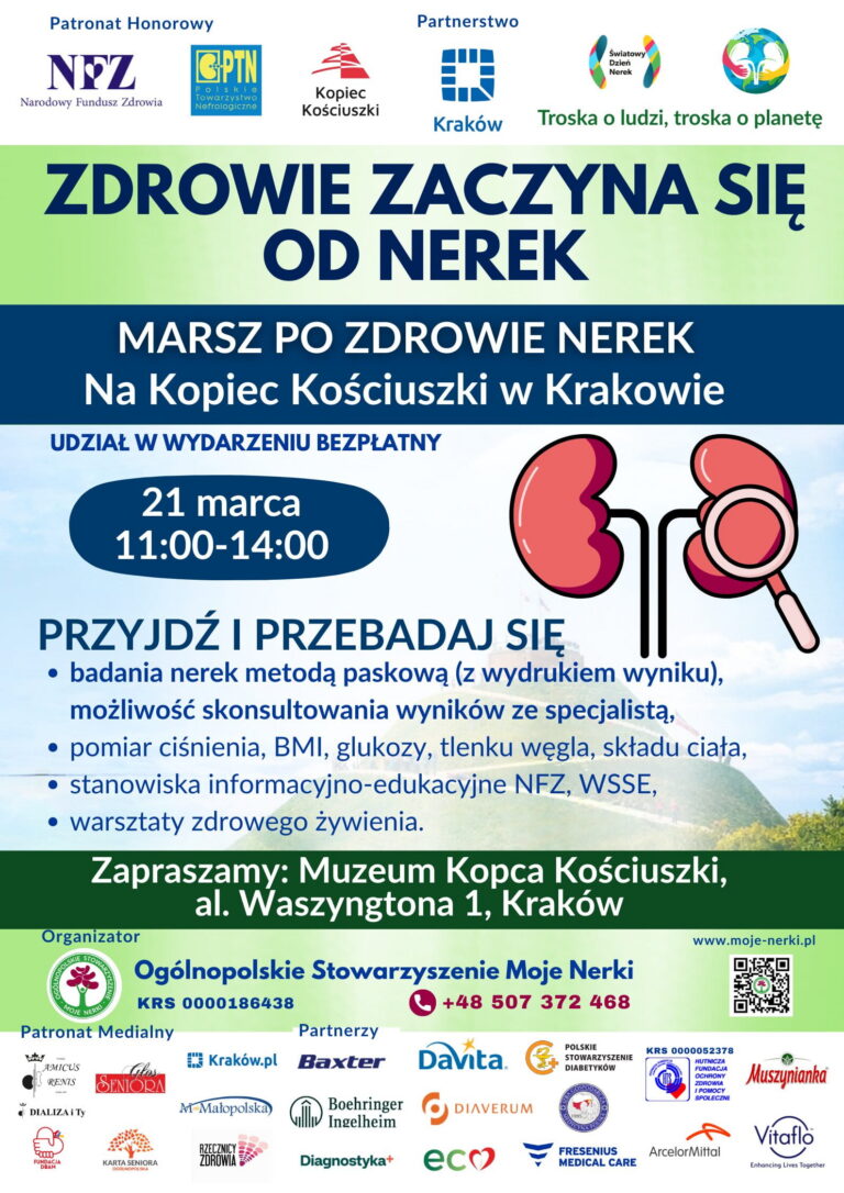 ZDROWIE ZACZYNA SIĘ OD NEREK – MARSZ PO ZDROWIE NEREK NA KOPIEC KOŚCIUSZKI