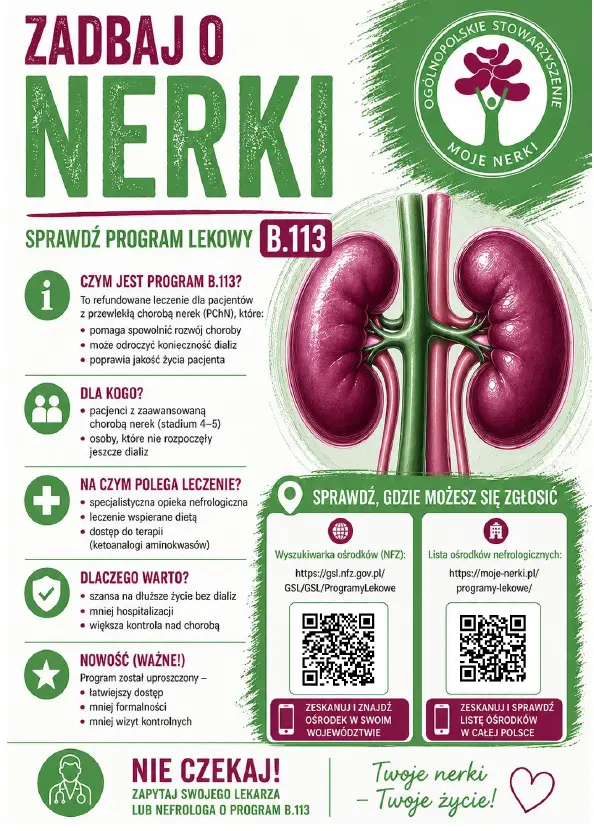 Program lekowy B.113 – leczenie przewlekłej choroby nerek